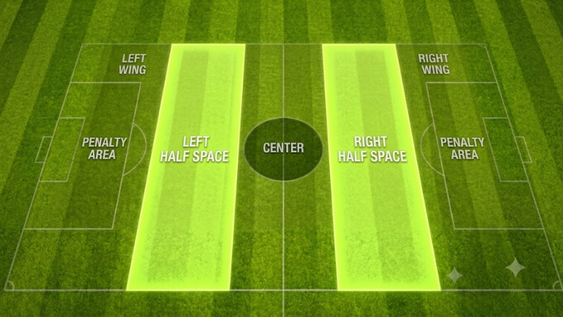 Pep Guardiola khai thác Half space trong hệ thống bóng đá
