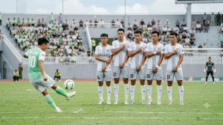 hàng rào đá phạt trong bóng đá